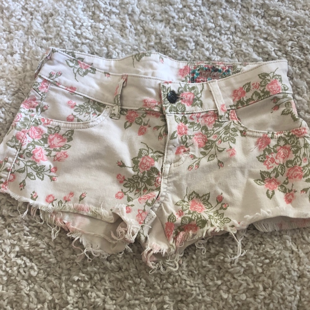 Floral Jean shorts